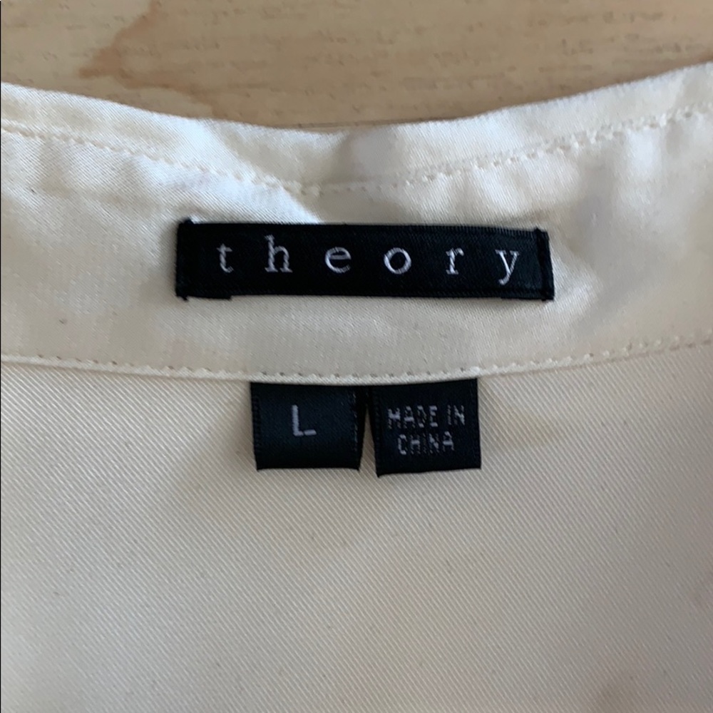 Theory White Button Down Blouse - image 2